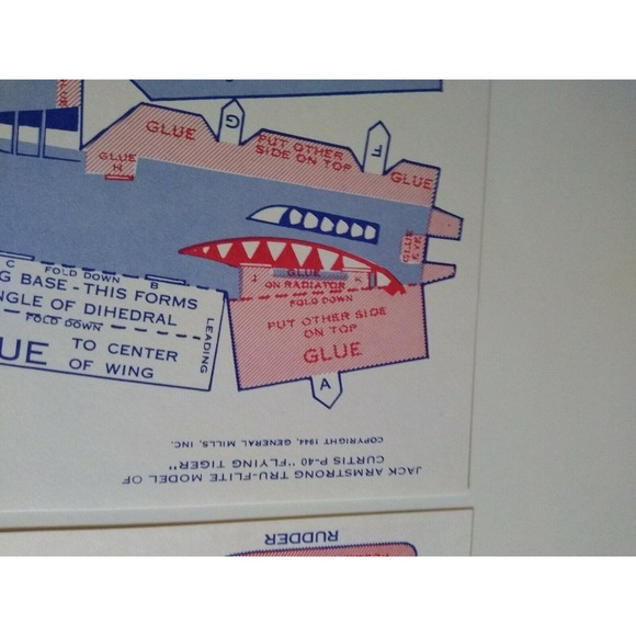 Airplane Toy Jack Armstrong Tru-Flite Model Of Curtis P-40 Flying Tiger GM 1944 - Picture 6 of 12